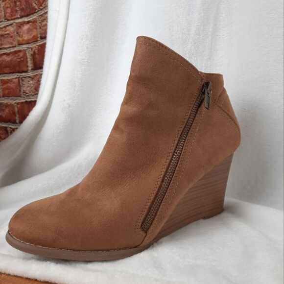 Sonoma Brown Suede Wedge Booties - Picture 7 of 15